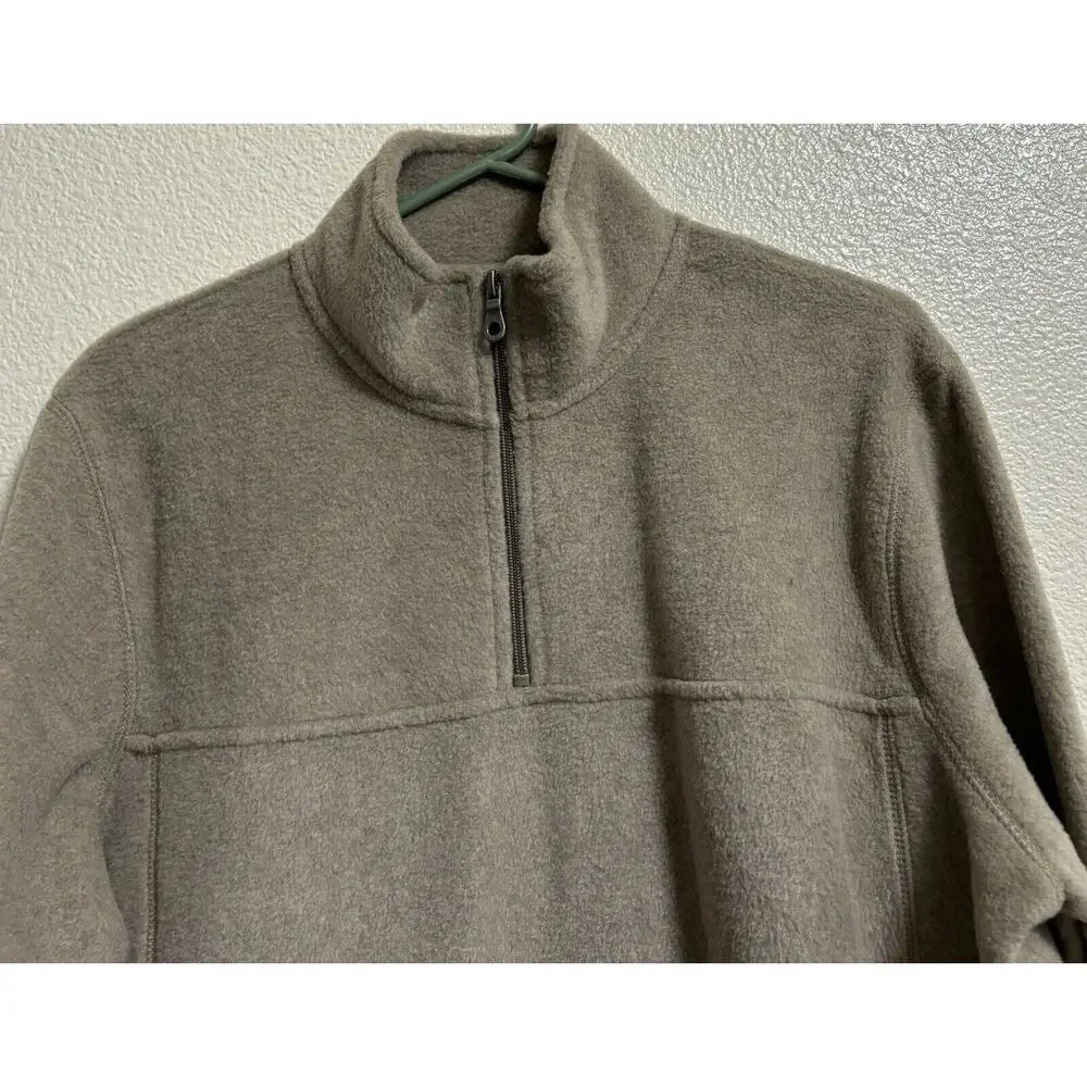 Arctic Fleece Sweater Men's Tan 1/4 Zip Grandpa Outdoor Camp Winter NWT Size M